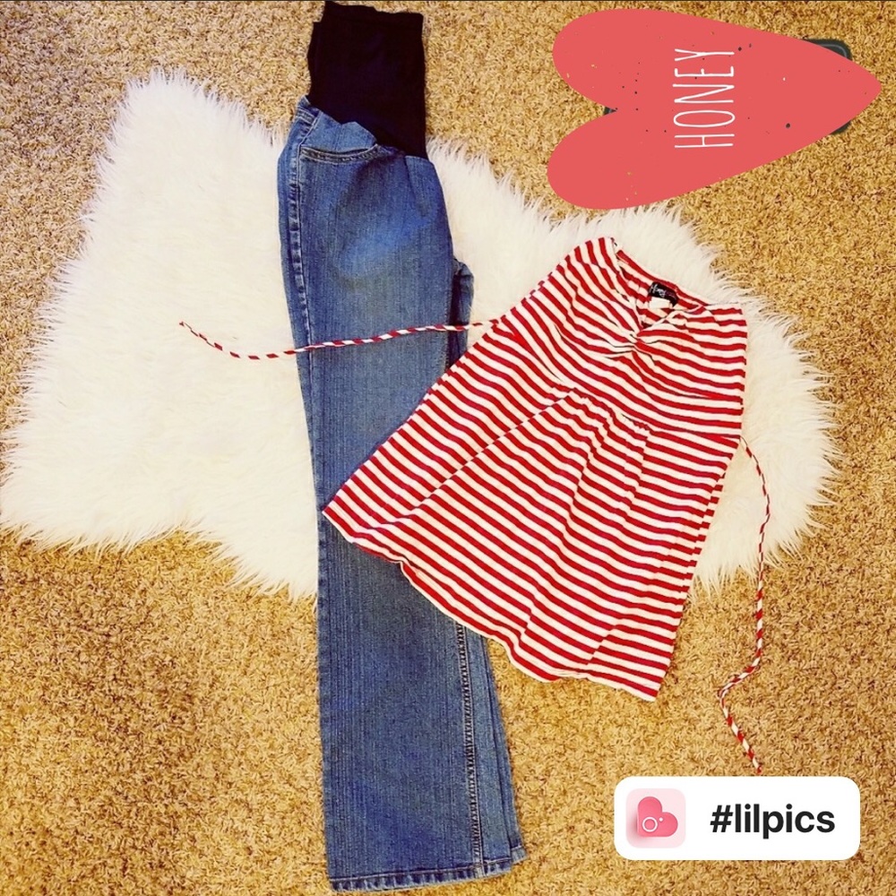 💄💋Motherhood Maternity Jean w/ tube blouse💋💄